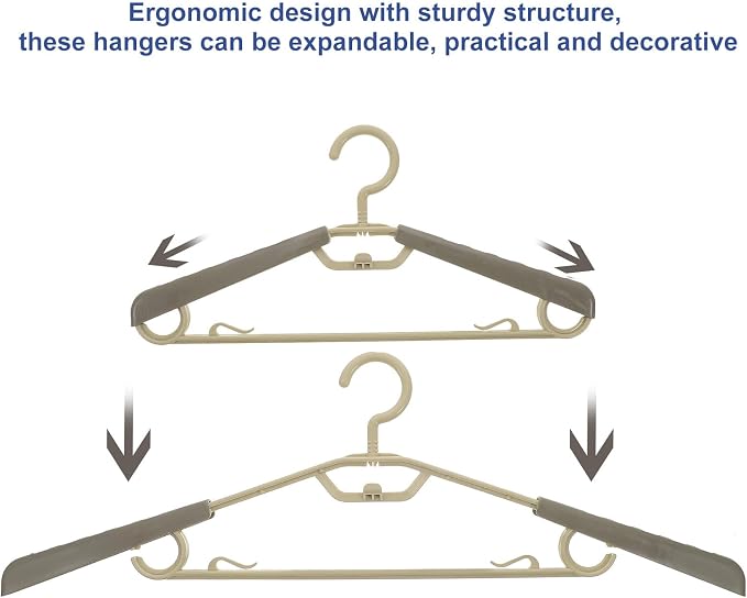 Adjustable Wide Shoulder Plastic Clothes Hangers - Image 3