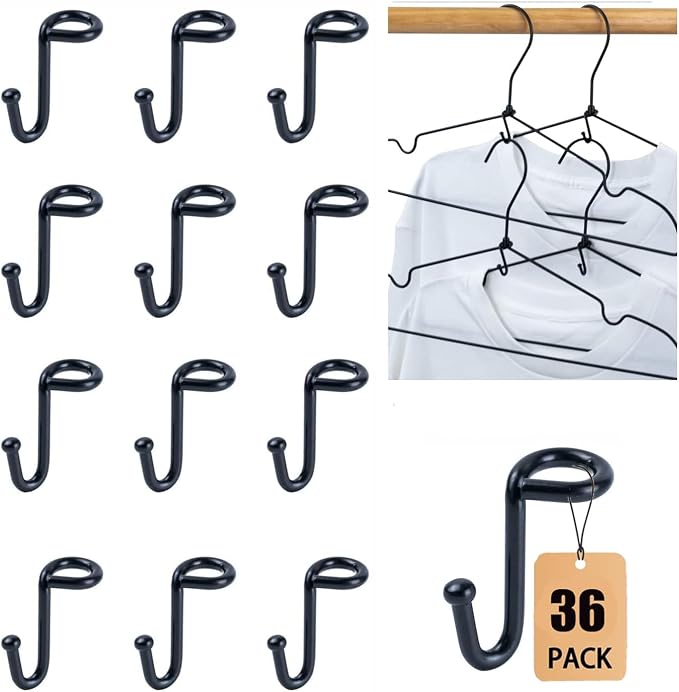 Clothes Hanger Connector Hooks, Heavy Duty Extender Clips Organizer Mini Space by Koobay