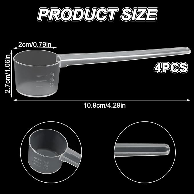 Ouligay 4pcs 5ML Plastic Measuring Spoons, Teaspoon Scoop, Coffee Scoops - Image 2