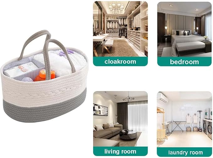 Diaper Caddy Organizer, Portable Nursery Storage Basket - Image 5