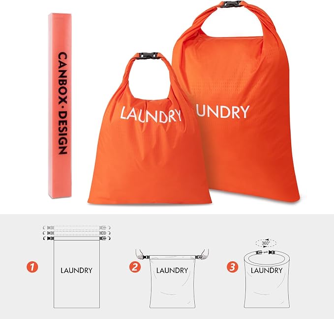 2 Pack Travel Laundry Bag, Nylon Washing Bags - Image 6