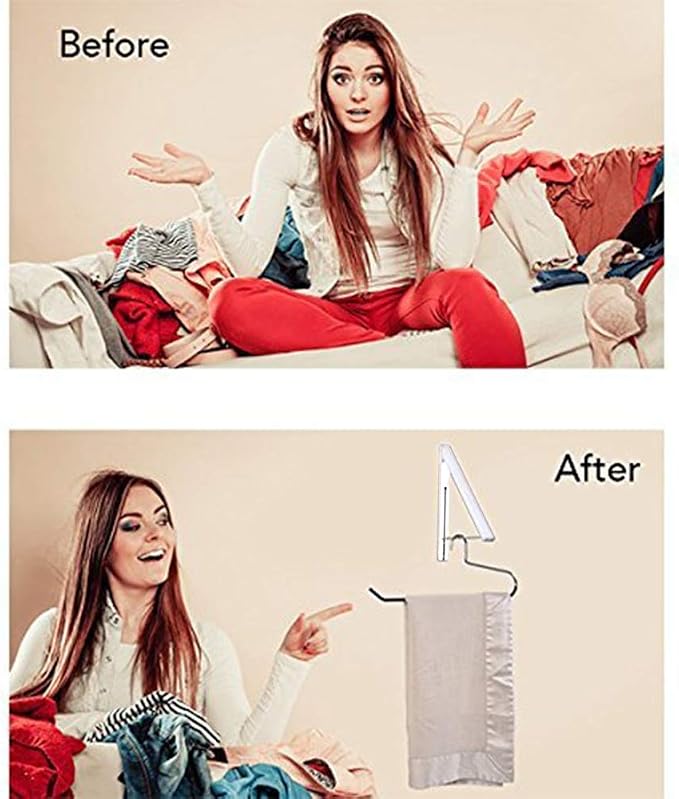 Single Foldable Clothing Rack, Wall-Mounted Retractable Clothes Hanger - Image 5