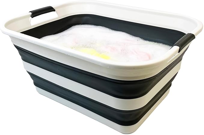 SAMMART 42L Collapsible Plastic Laundry Basket by SAMMART