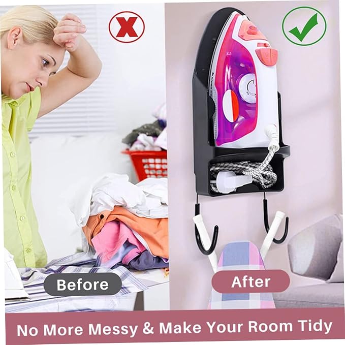 Wall-Mounted Ironing Board Hanger, Heat Resistant Iron Holder - Image 5