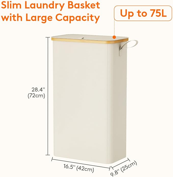 Lifewit 75L Slim Laundry Hamper - Image 3