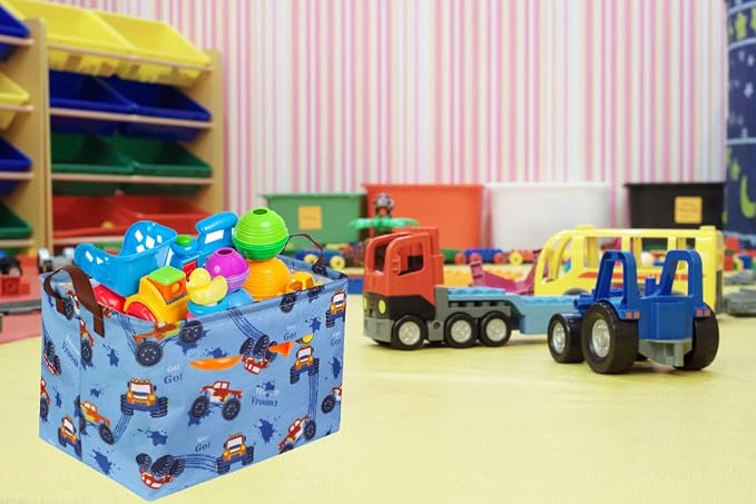 Rectangular Monster Truck Basket Organizer.Kids Baskets, Boys Storage Basket - Image 5