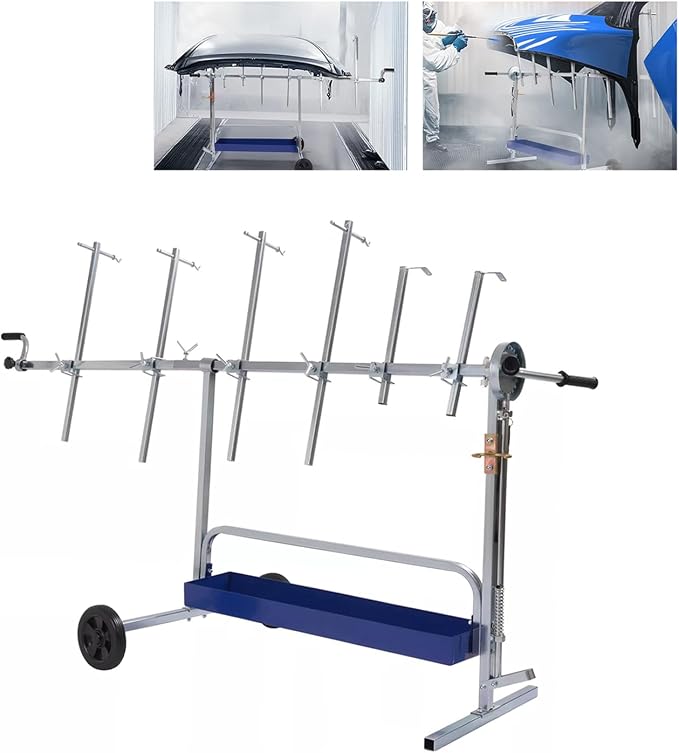 Rotating Paint Stand Universal W/Tool Tray&360° Rotation Adjustable Bars - Image 7