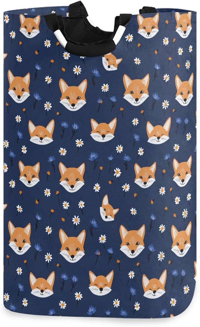 forests Fox Flower Blue laundry baskets, Foldable and waterproof dirty clothes by Unknown