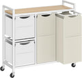 HOOBRO Laundry Sorter with 4 Section, 34 Gal. Laundry Hamper with Wheels by HOOBRO