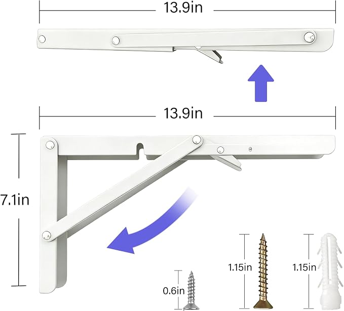 14 Inch Folding Shelf Brackets, Collapsible - Image 2