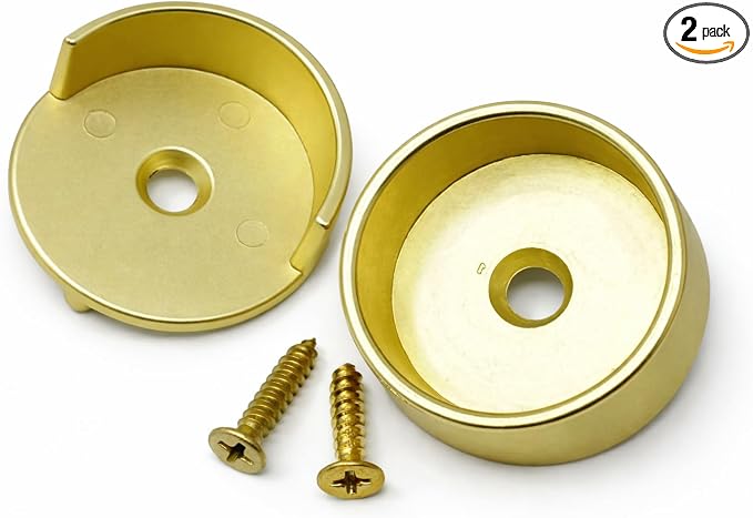 Matte Brass One Pair 1 5/16 Inch Diameter Round Wardrobe Closet Rod End Support by HardwareforHomeBusiness