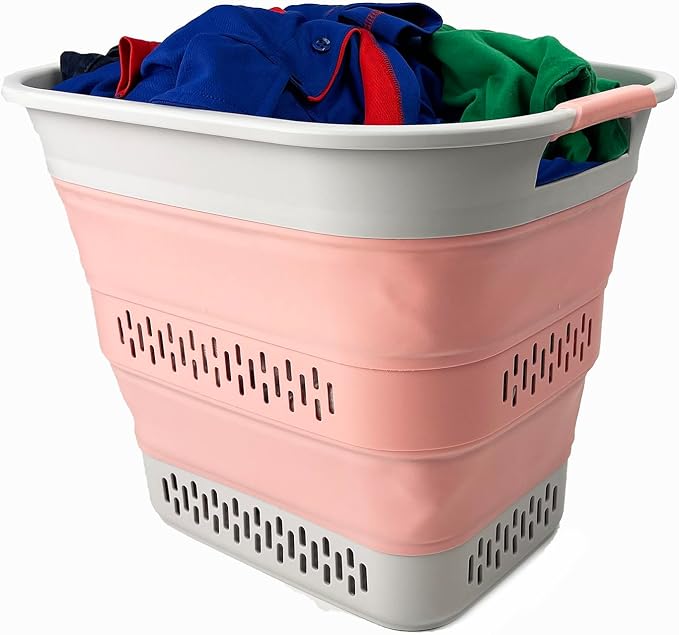SAMMART 40L Collapsible Plastic Laundry Basket-Portable Pop Up Storage - Image 6