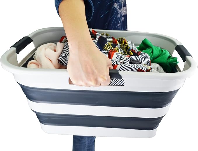 SAMMART 30L Collapsible Plastic Laundry Washing Tub- Foldable Laundry - Image 7