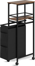 Slim Laundry Hamper with Shelf, 40L Rolling Laundry Basket with Wheels by Topfurn
