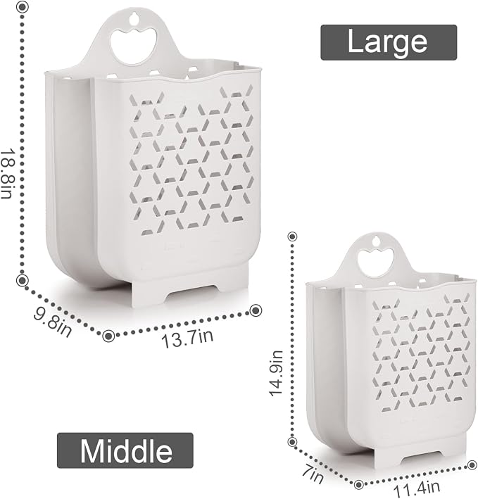 Laundry Basket Collapsible Laundry Hamper 2 Packs Clothes Hamper Portable Dirty - Image 7