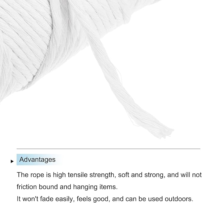 MECCANIXITY Cotton Rope Twisted Braided Twisted Single Strand Cord, Plant Hanger - Image 4