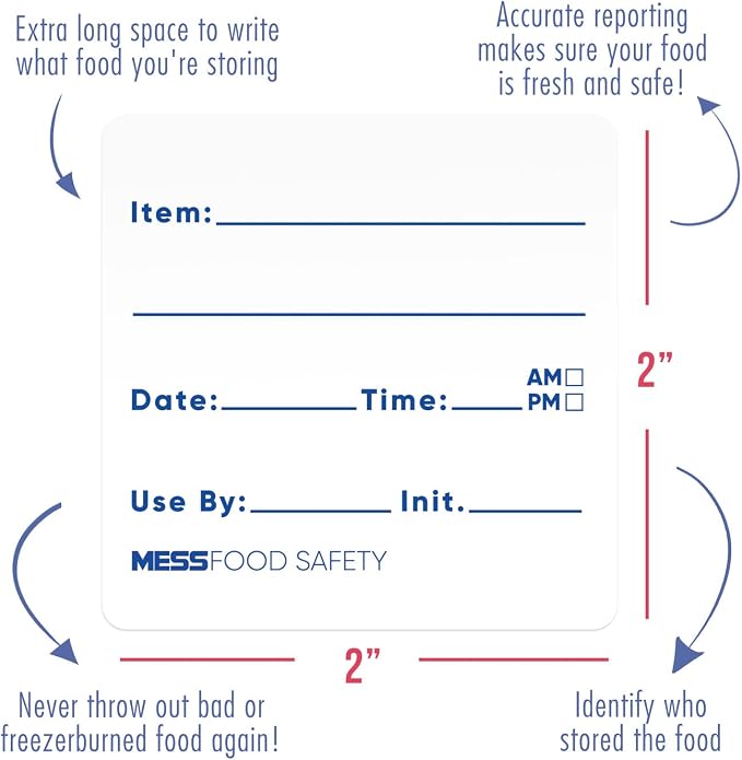 MESS Dissolvable Food Labels, 2x2 200/Roll - Image 4