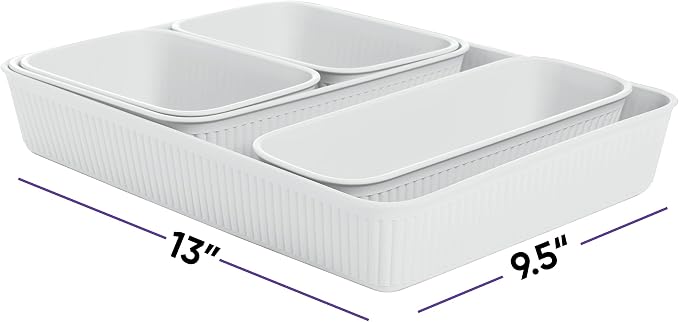 Superio Drawer Organizer Trays, Plastic Decorative Organizing Baskets - Image 2