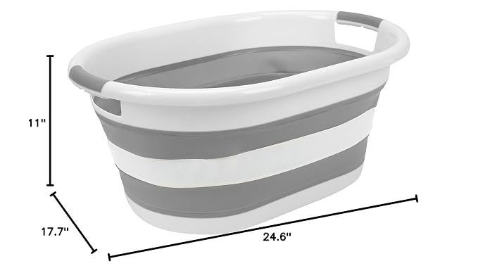 2pk Collapsible Laundry Basket | Portable | Space Saver Storage | Hold 2 Loads - Image 5