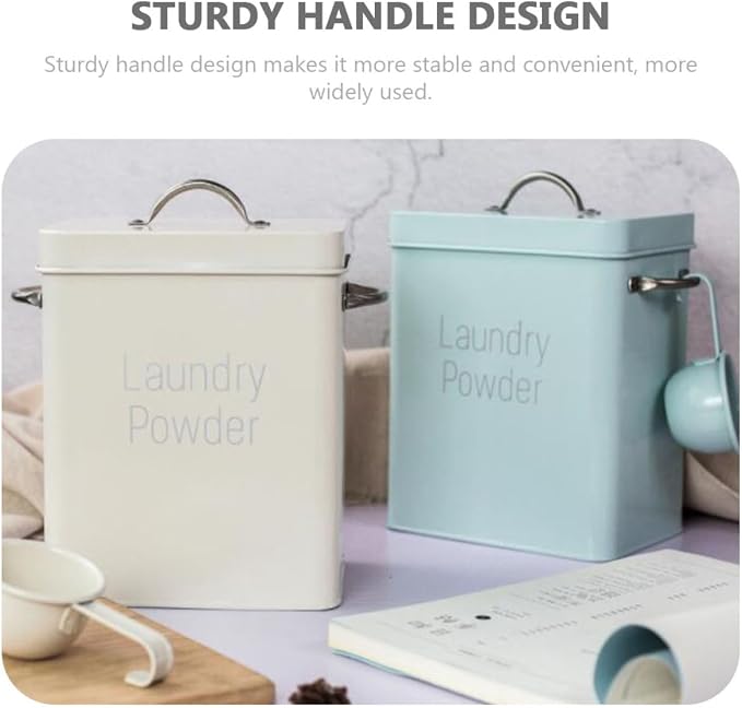 Moisture-proof and Resistant Green Metal Storage Holder and Laundry Powder - Image 7