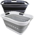 SAMMART Set of 2-30L Collapsible Plastic Laundry Basket by SAMMART