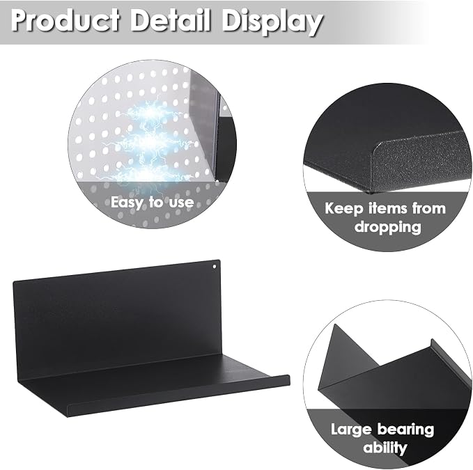 Kokone Magnetic Pegboard Shelves 6 Pack Small Pegboard Shelf - Image 4