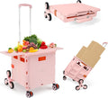 Foldable Utility Cart with Stair Climbing Wheels, Collapsible Rolling Crate by ZIYOULANG
