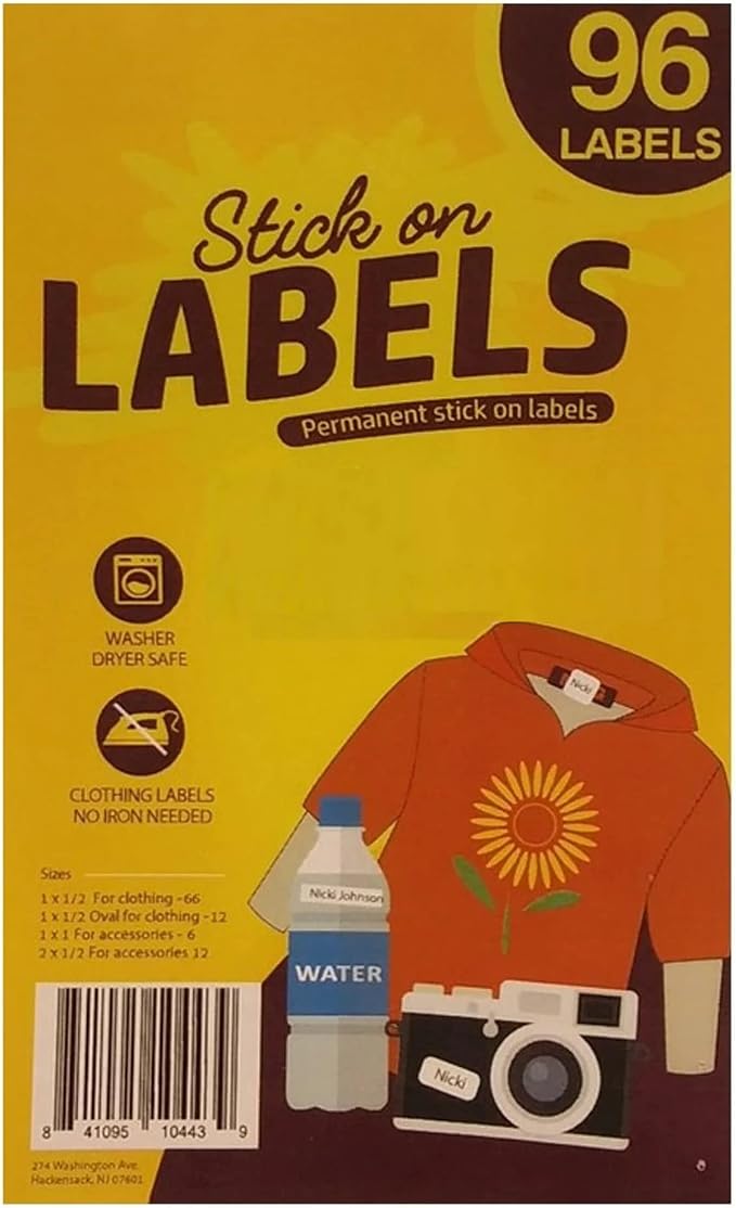 96 Self-Stick No-Iron Clothing Labels – Writable Fabric Name Stickers – Laundry - Image 2