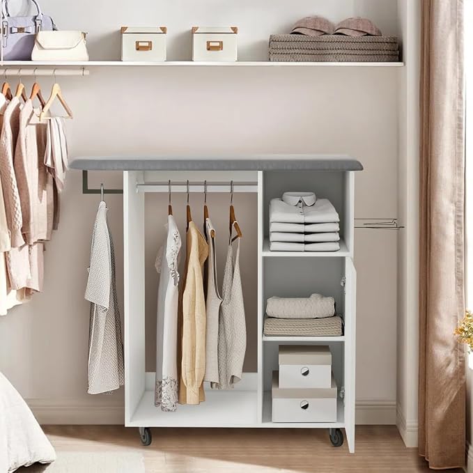 Ironing Cart with Rolling Ironing Board, Mobile Laundry Table - Image 4