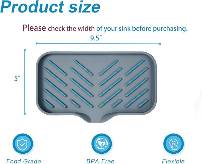 SUBEKYU Silicone Kitchen Soap Tray, Sink Tray - Image 2