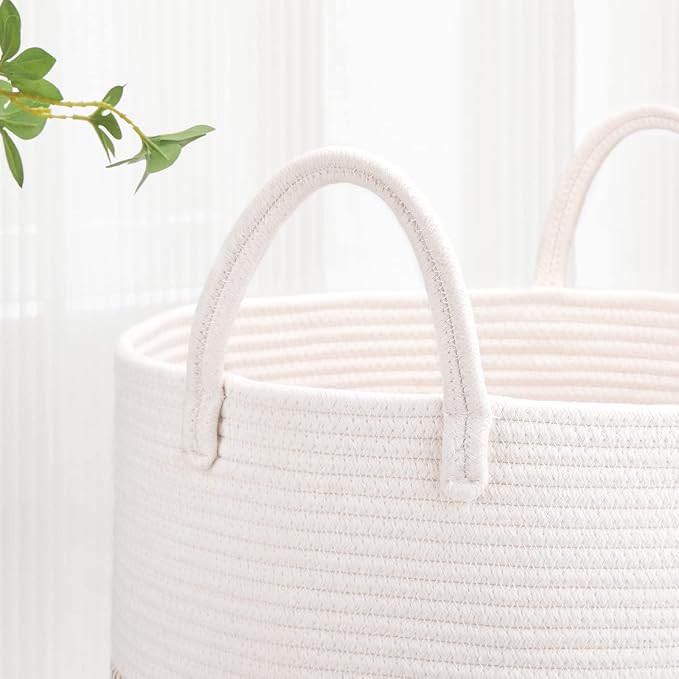Large Blanket Basket, Tall Laundry Basket 65L, Nursery Hamper - Image 4