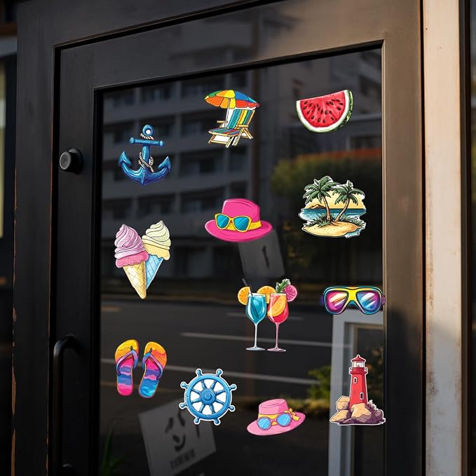 Tropical Summer Beach Vacation Stickers Pack 24Pcs Vinyl Waterproof - Image 7