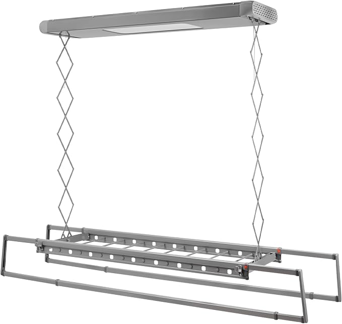 Electric Retractable Airing Rack Gray, Ceiling Clothesline 77lbs Load, Ceiling - Image 8