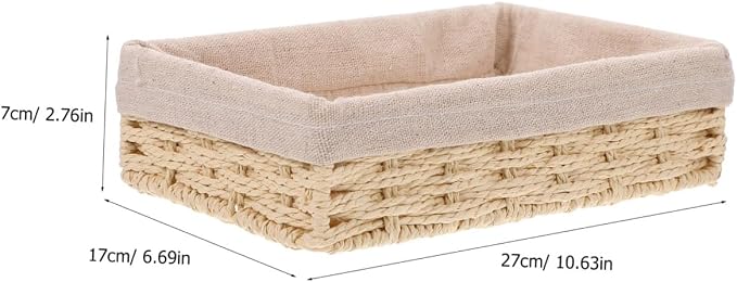 Zerodeko Natural Woven Baskets for Storage Desktop Glove Box Snacks Basket - Image 2