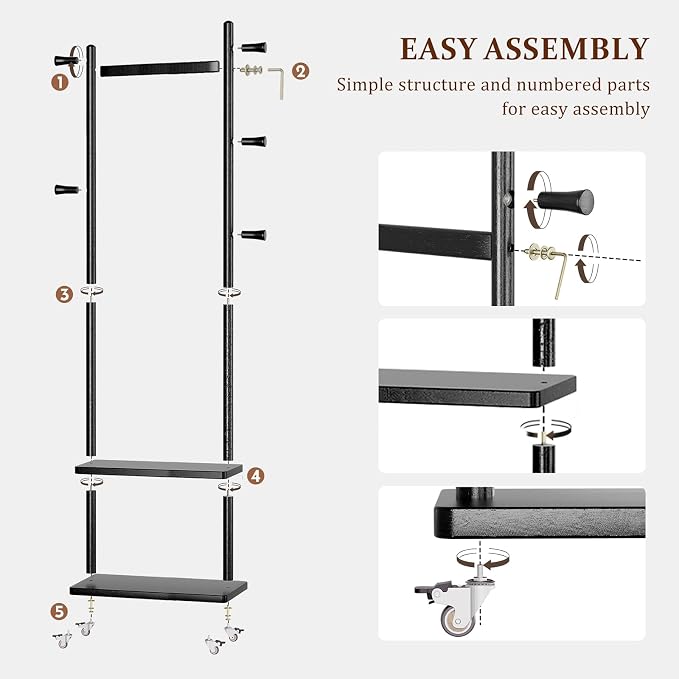 Coat Rack Freestanding Clothing Rack - Image 7