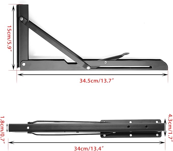 Sumnacon 2 Pcs 14 Inch Folding Shelf Brackets - Image 3