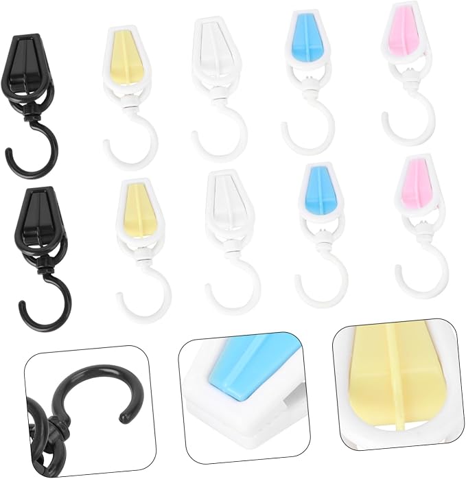 DECHOUS 10pcs Swivel Laundry Hooks Plastic Hanger Clips - Image 6