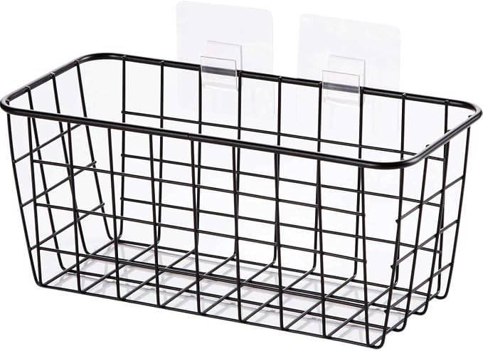 2 Set Adhesive Hanging Wall Basket Inside Cabinet Door Organizer, Wall Storage - Image 7