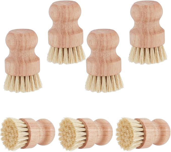 AHANDMAKER 7Pcs Wooden Bristle Cleaning Brushes Dish Scrubber Brush Kitchen by AHANDMAKER