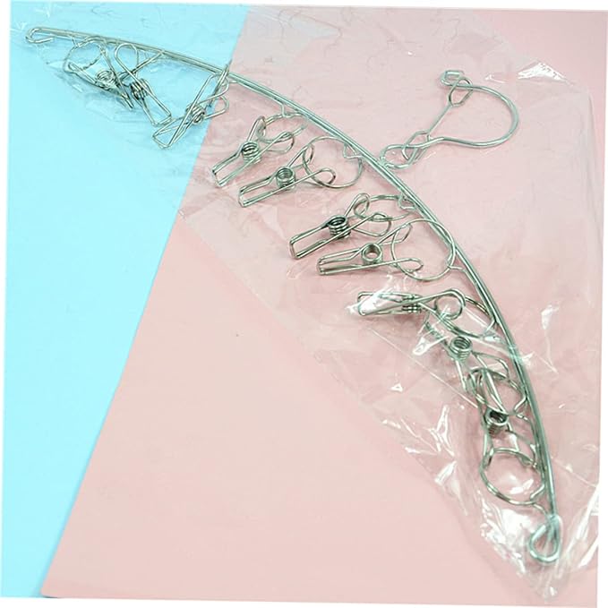 PRETYZOOM 2pcs Practical Stainless Steel Laundry Drying Hanger Clips - Image 8