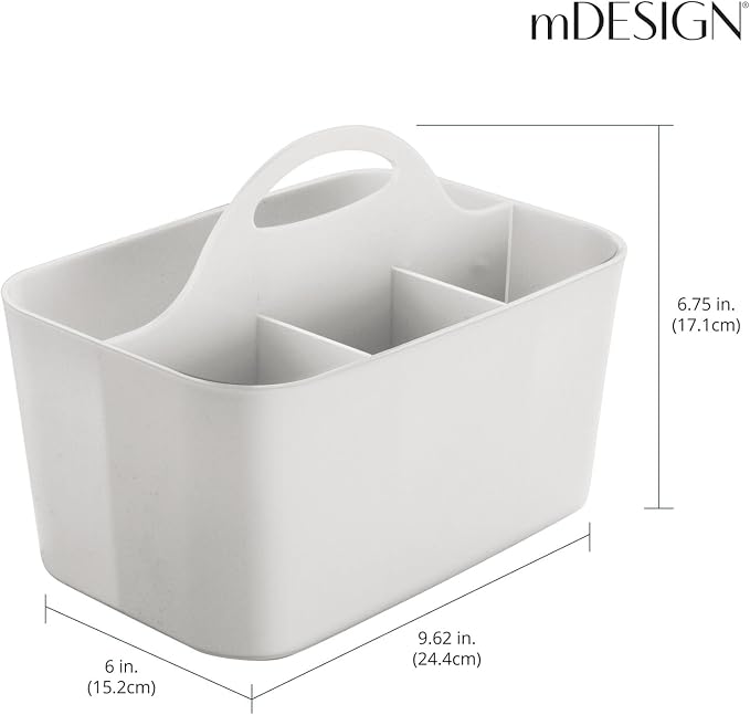 mDesign Plastic Small Office Storage Organizer Utility Tote Caddy - Image 4