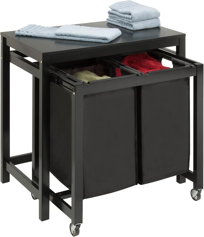 Honey-Can-Do Double Sorter Folding Table SRT-03571 Black 19 by 32-Inch - Image 5