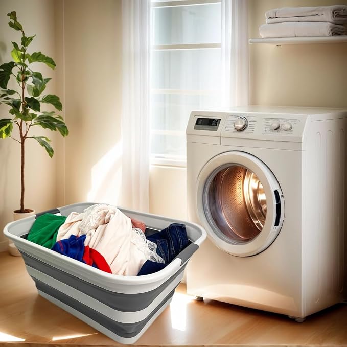 SAMMART Set of 2 Collapsible Plastic Laundry Basket - Image 7