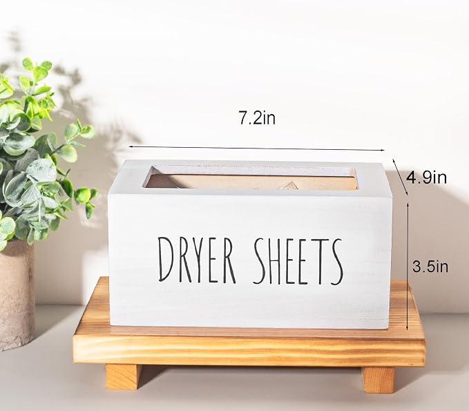 zoocatia Laundry Room Decor Dryer Sheet Container Wood Detergent Dispenser - Image 7