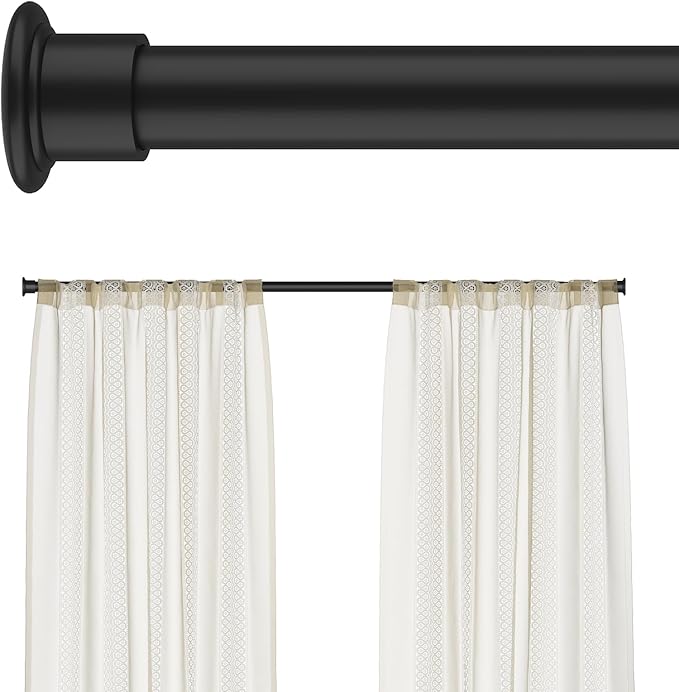 Tension Curtain Rod by EZFurni, 28 to 42 Inch, Adjustable Curtain Rods No by EZFurni