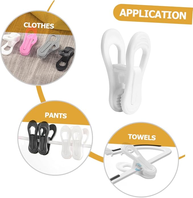ABOOFAN 10pcs Non Slip Hangers Pants Hangers Clips Laundry Organizer Drying - Image 8