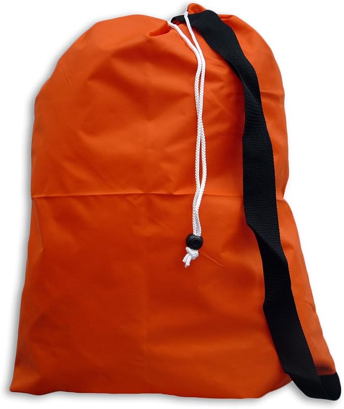 Small Laundry Bag with Drawstring, Carry Strap, Locking Closure, Color: Orange by Laundry+Bag+Store+Online