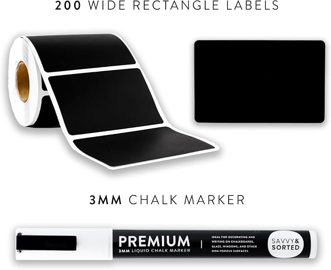 200 Chalkboard Labels for Food Containers, Reusable Black Stickers - Image 4