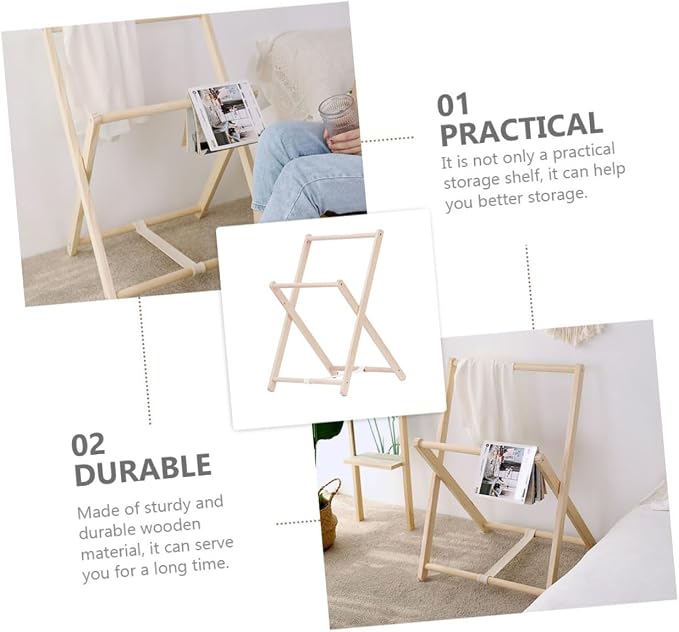 Angoily Wooden Coat Rack Clothes Storage Holder Floor Standing Garment Hanger - Image 3