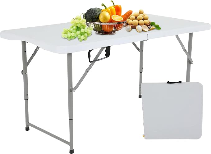 HKLGorg Folding Table, Heavy Duty Plastic Folding Utility Table Indoor Outdoor by HKLGorg